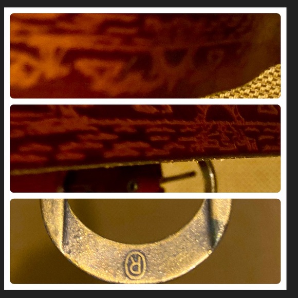Canale Vintage leather belt brown embossing size S-M - Picture 9 of 17